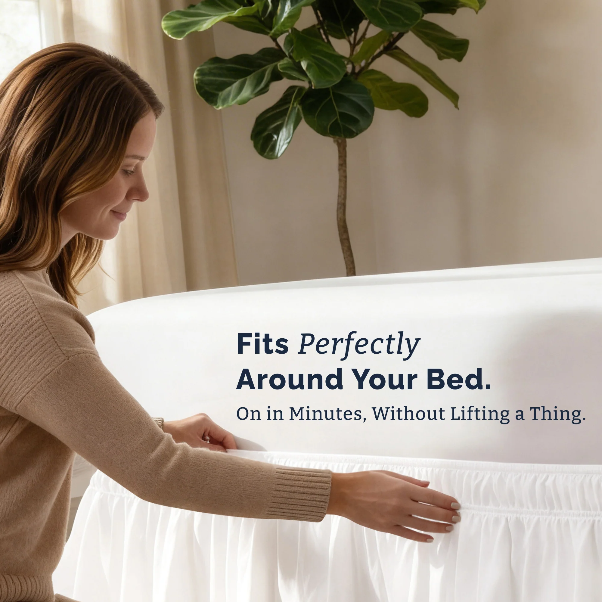 Ruffled Elastic Wrap Around Bedskirt 12 Inch Drop - Image 152