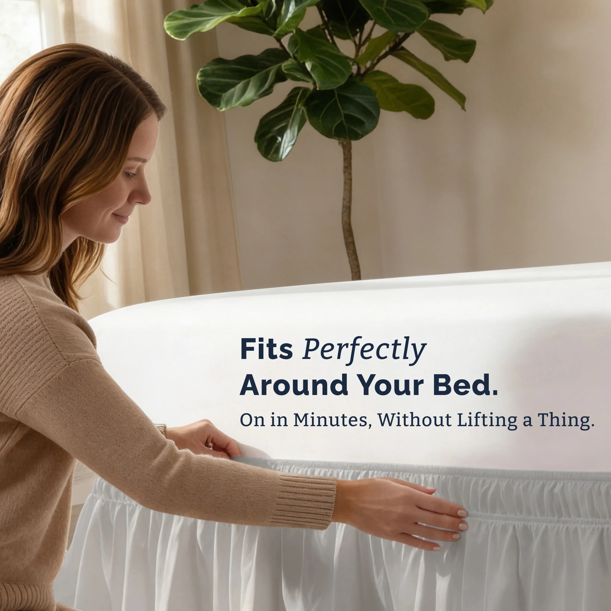 Ruffled Elastic Wrap Around Bedskirt 12 Inch Drop - Image 153