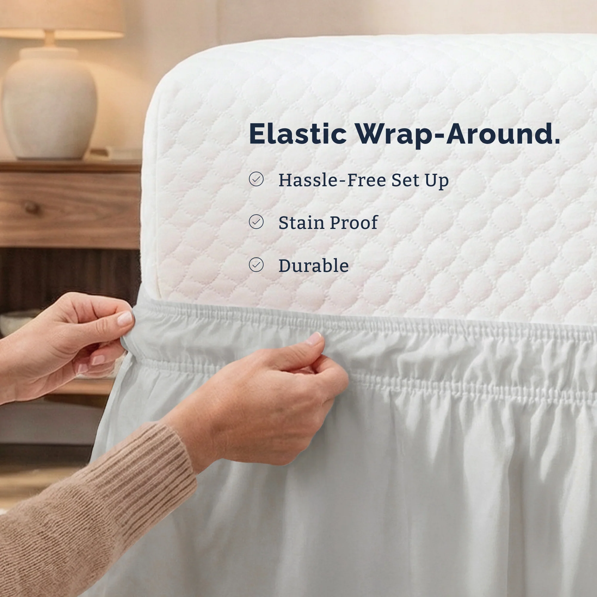 Ruffled Elastic Wrap Around Bedskirt 12 Inch Drop - Image 154