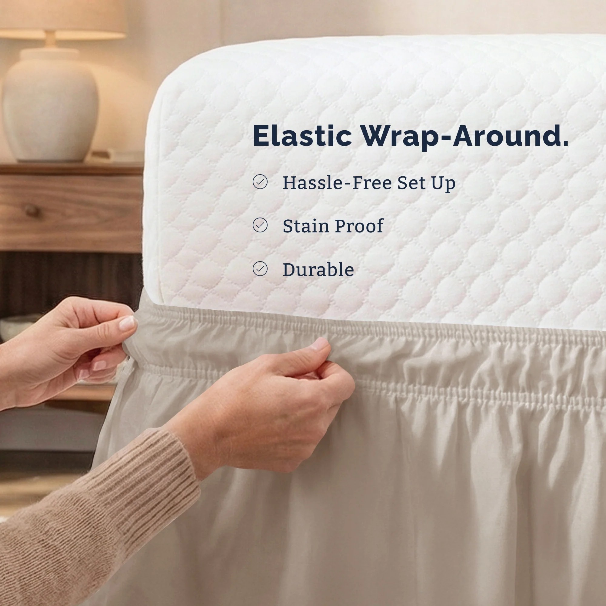 Ruffled Elastic Wrap Around Bedskirt 12 Inch Drop - Image 158