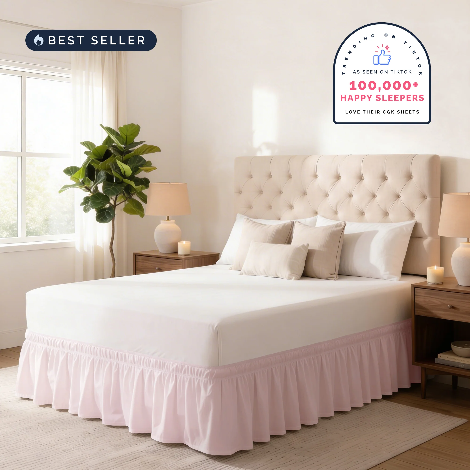 Ruffled Elastic Wrap Around Bedskirt 12 Inch Drop - Image 17