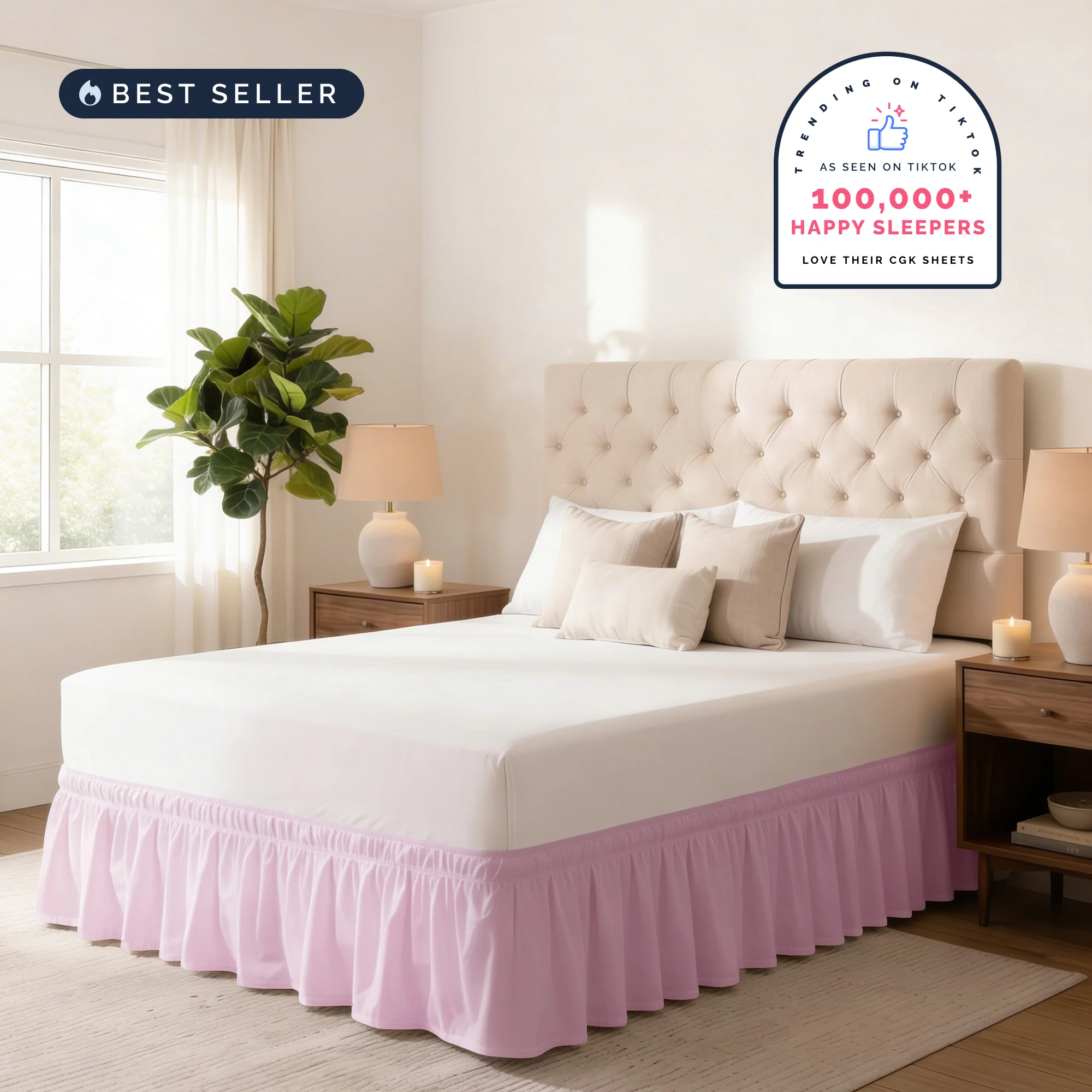 Ruffled Elastic Wrap Around Bedskirt 12 Inch Drop - Image 21