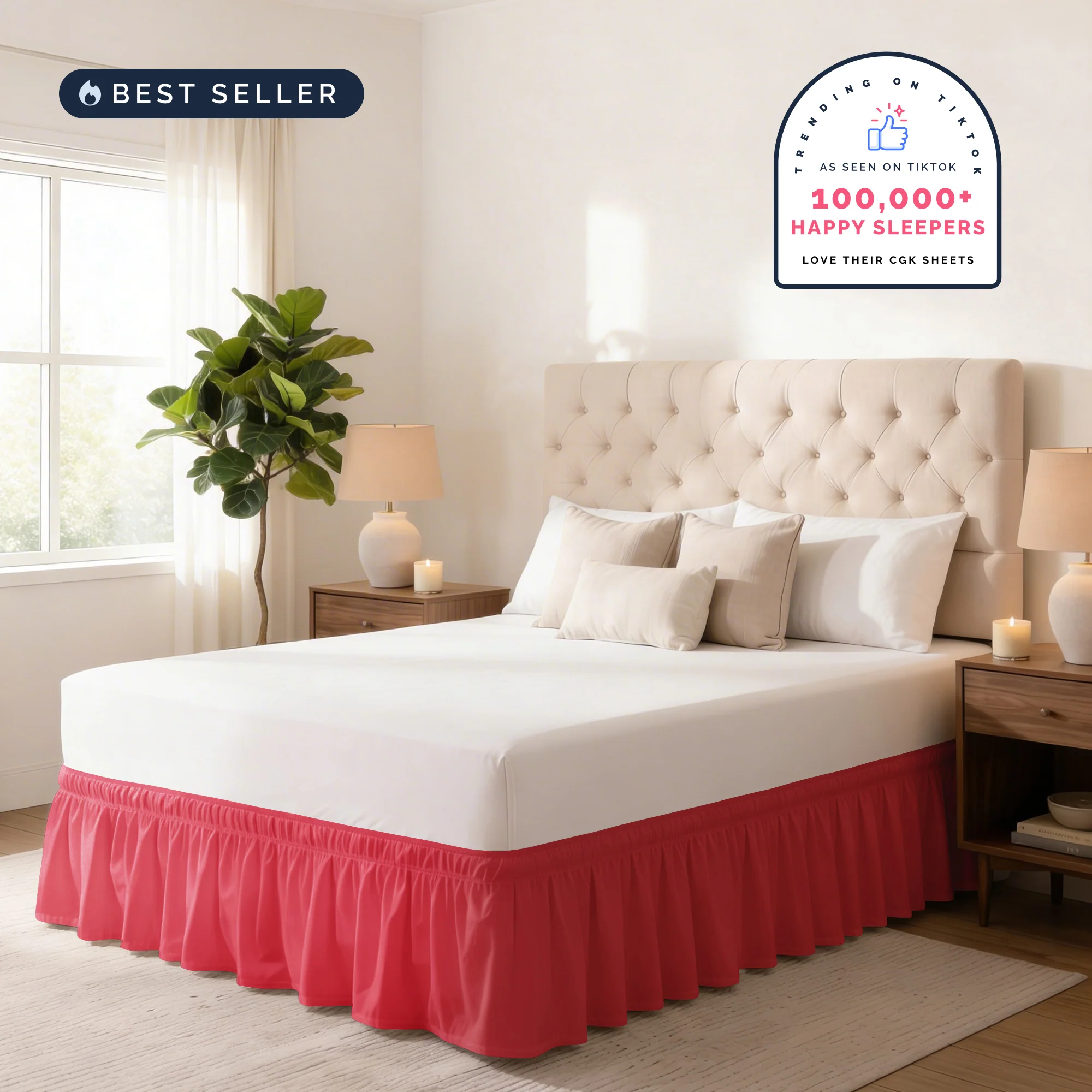 Ruffled Elastic Wrap Around Bedskirt 12 Inch Drop - Image 27