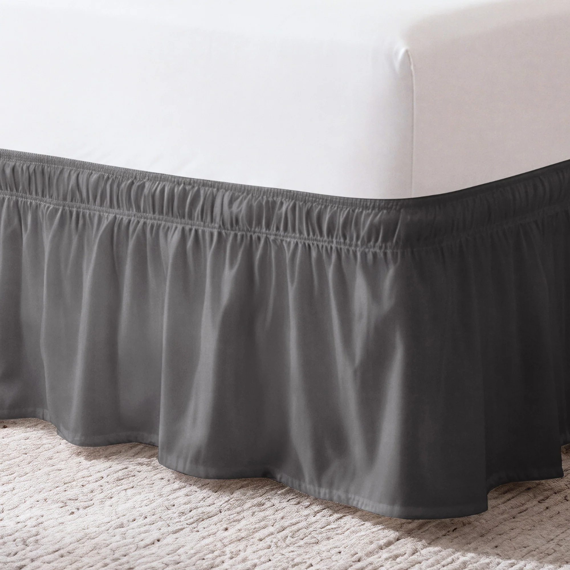 Ruffled Elastic Wrap Around Bedskirt 12 Inch Drop - Image 37