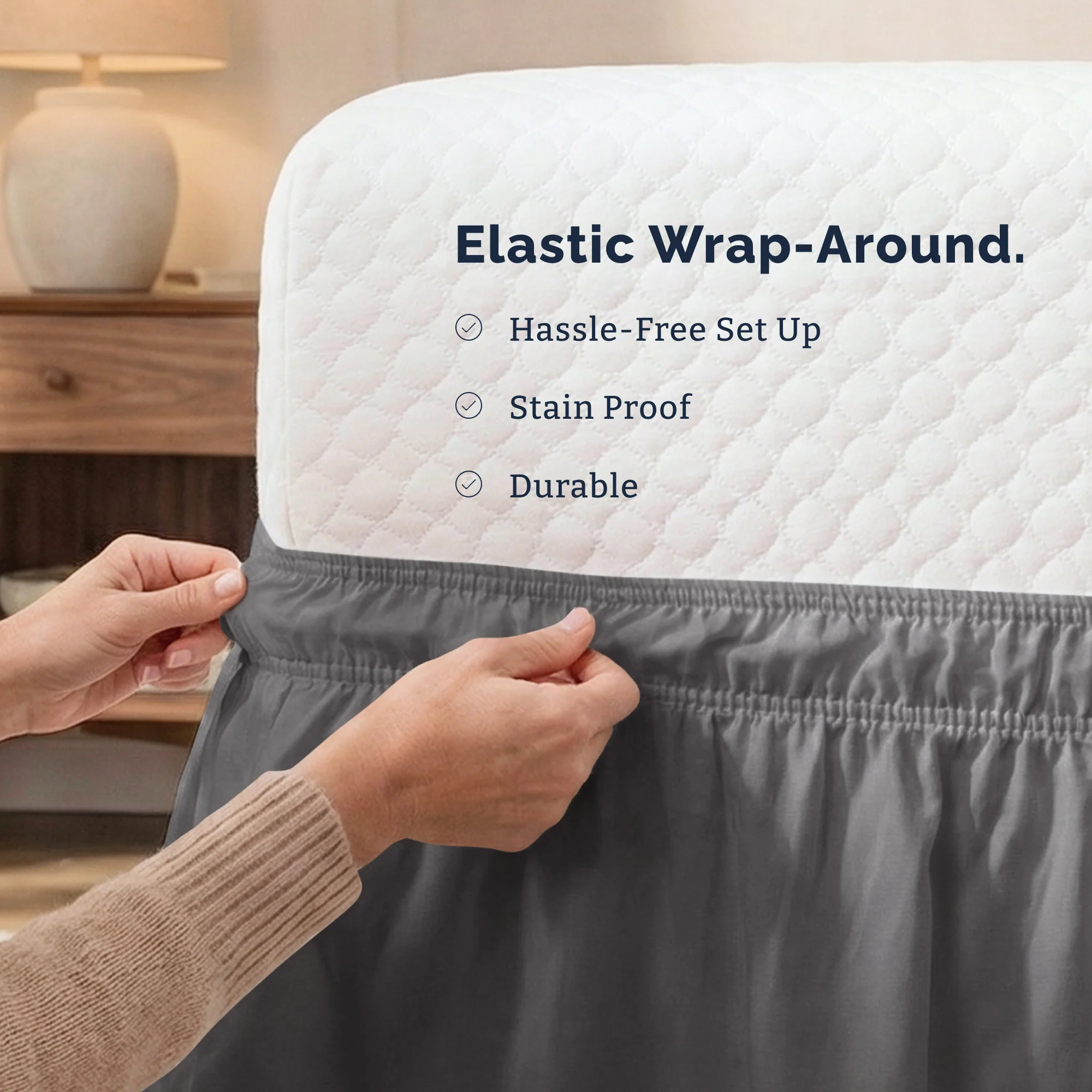 Ruffled Elastic Wrap Around Bedskirt 12 Inch Drop - Image 38