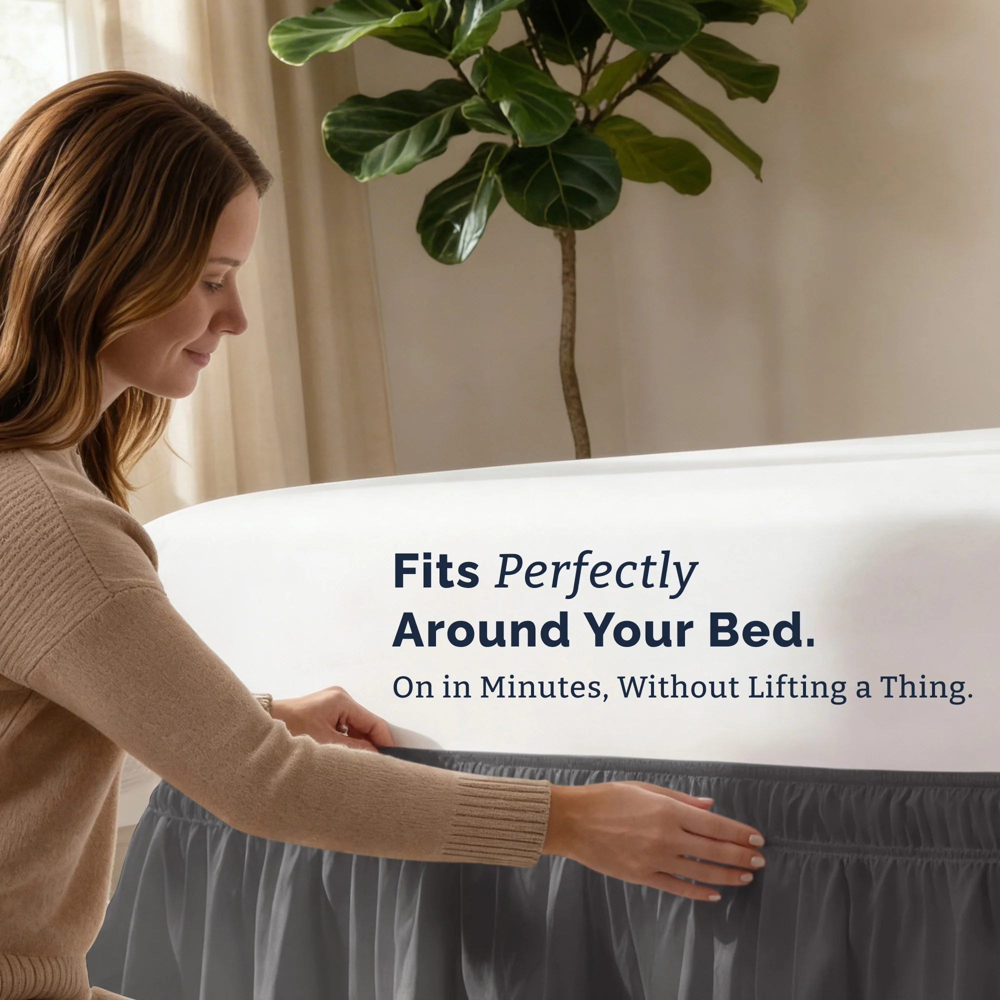 Ruffled Elastic Wrap Around Bedskirt 12 Inch Drop - Image 40