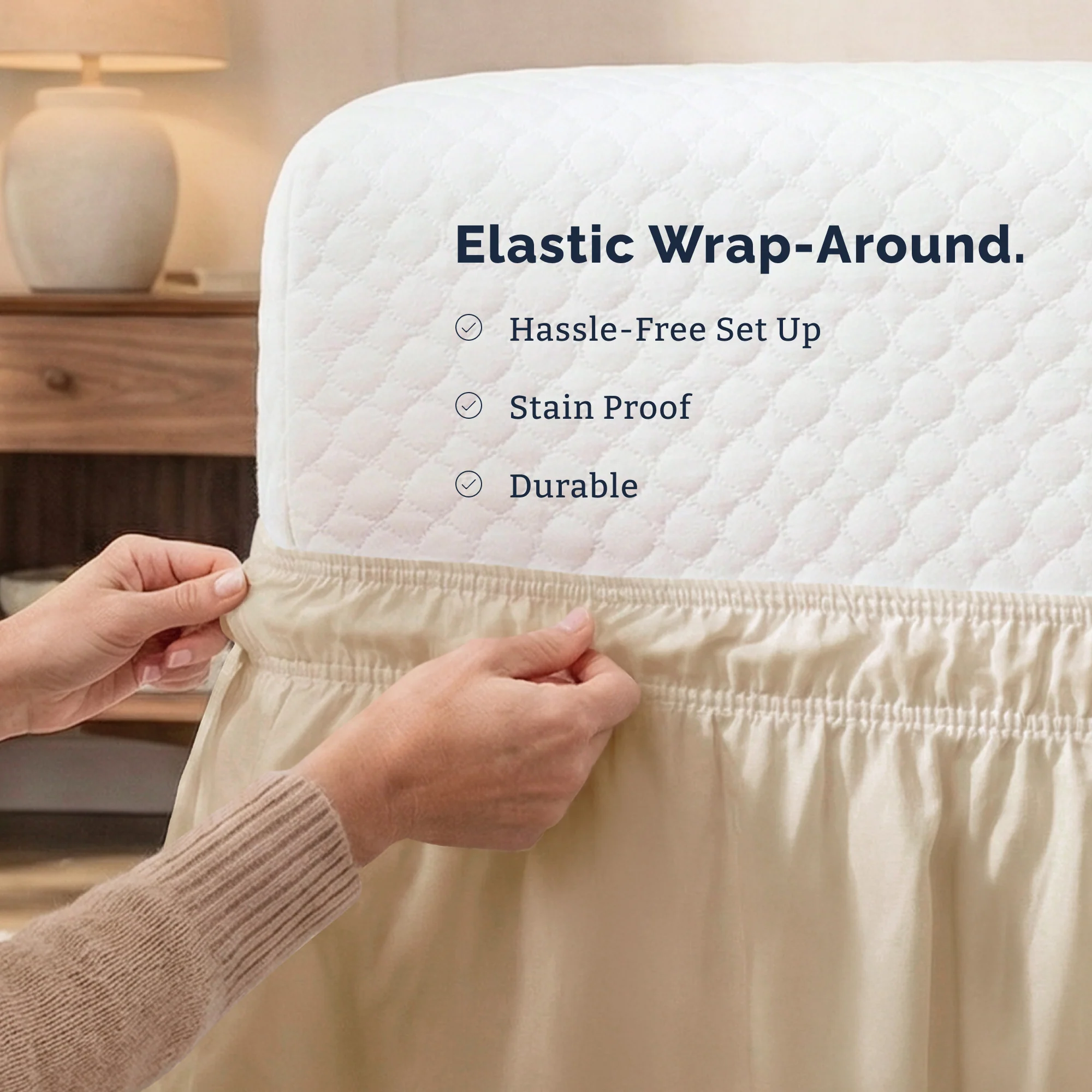 Ruffled Elastic Wrap Around Bedskirt 12 Inch Drop - Image 43