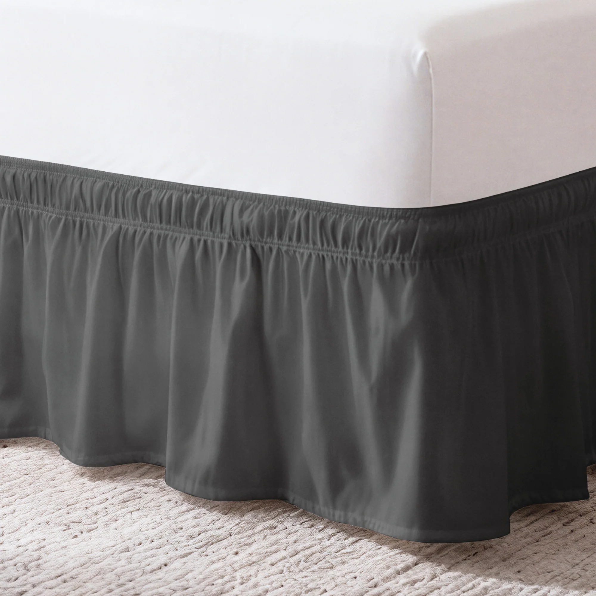 Ruffled Elastic Wrap Around Bedskirt 12 Inch Drop - Image 46