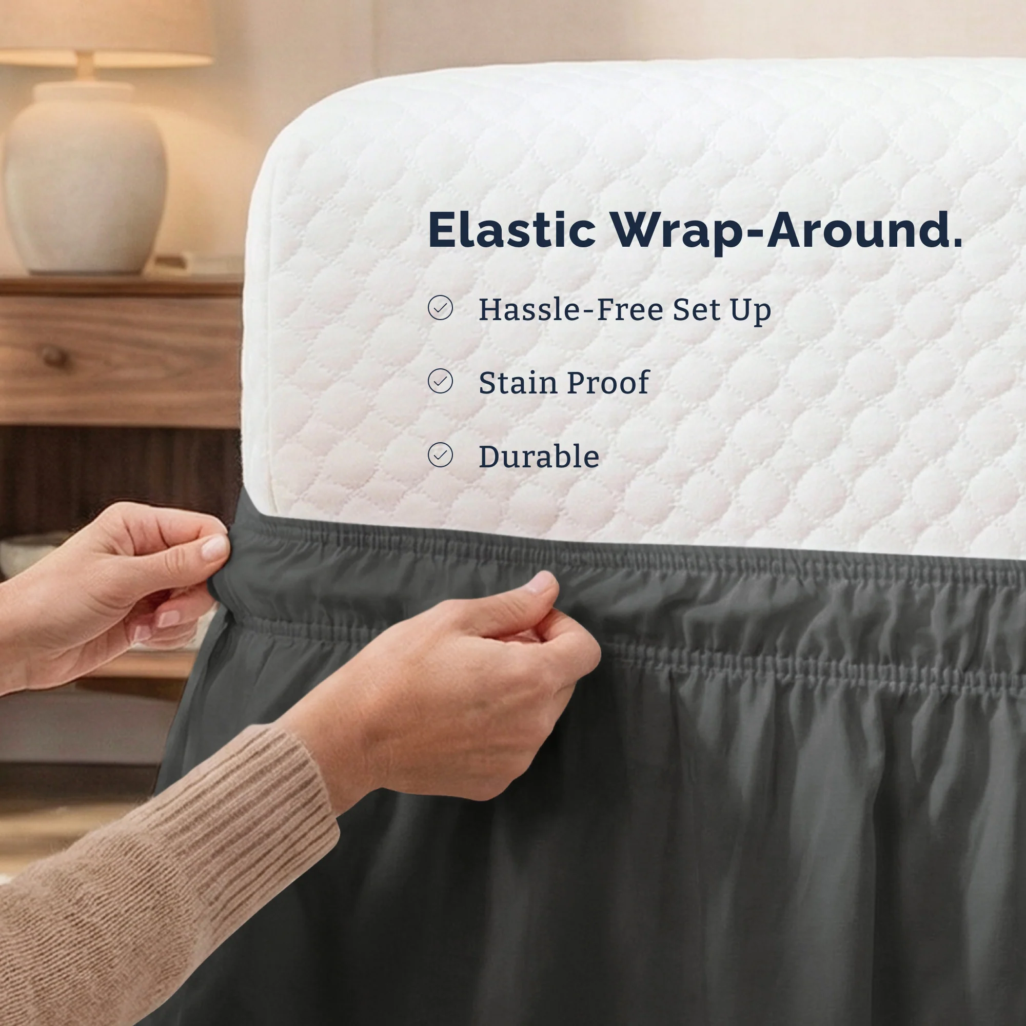 Ruffled Elastic Wrap Around Bedskirt 12 Inch Drop - Image 47