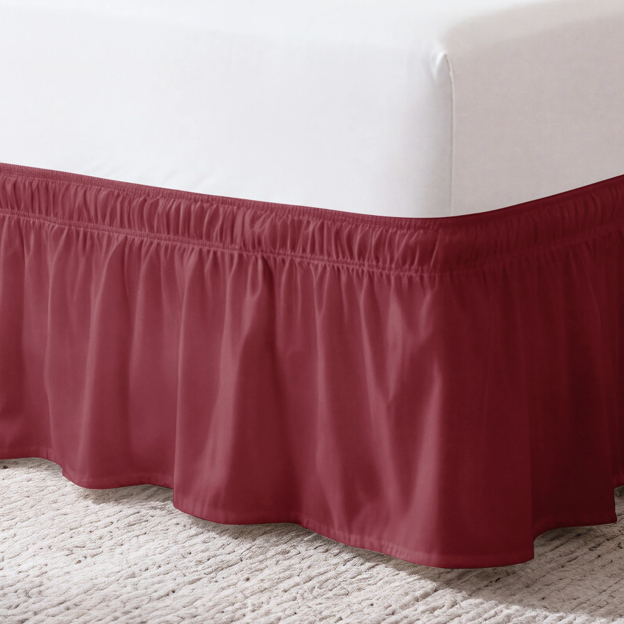 Ruffled Elastic Wrap Around Bedskirt 12 Inch Drop - Image 49