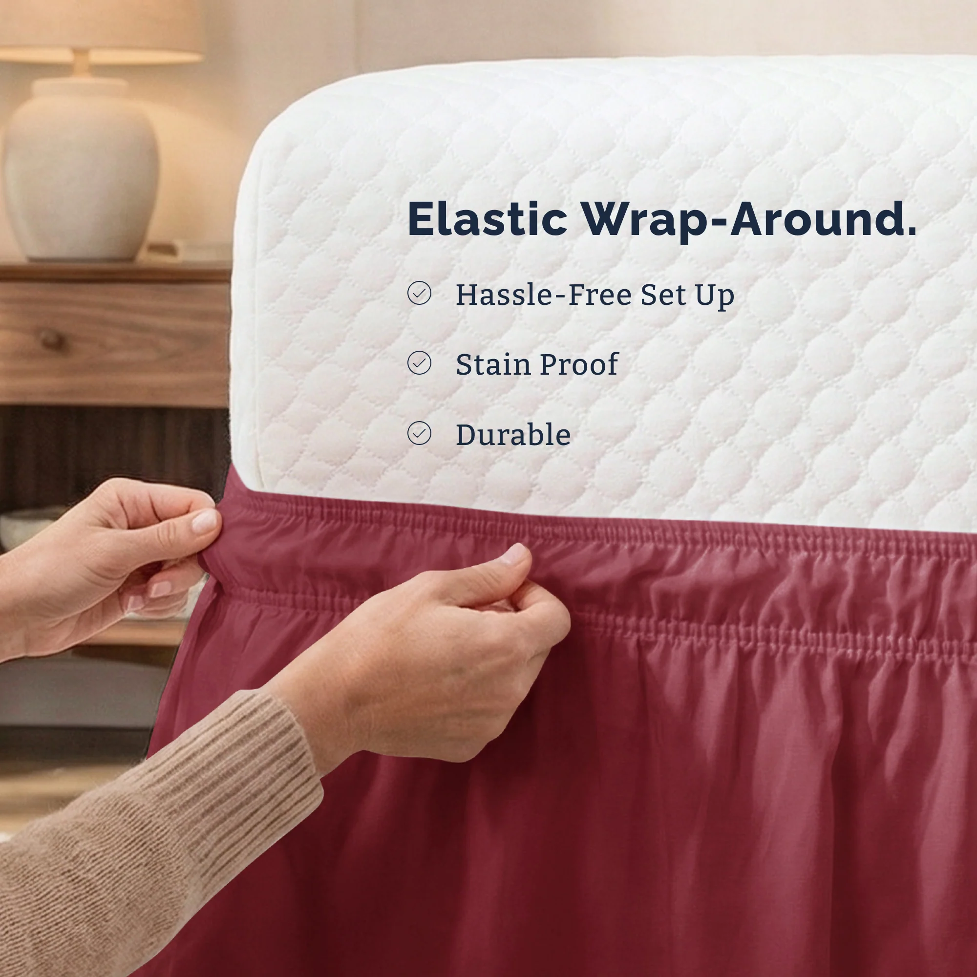 Ruffled Elastic Wrap Around Bedskirt 12 Inch Drop - Image 51