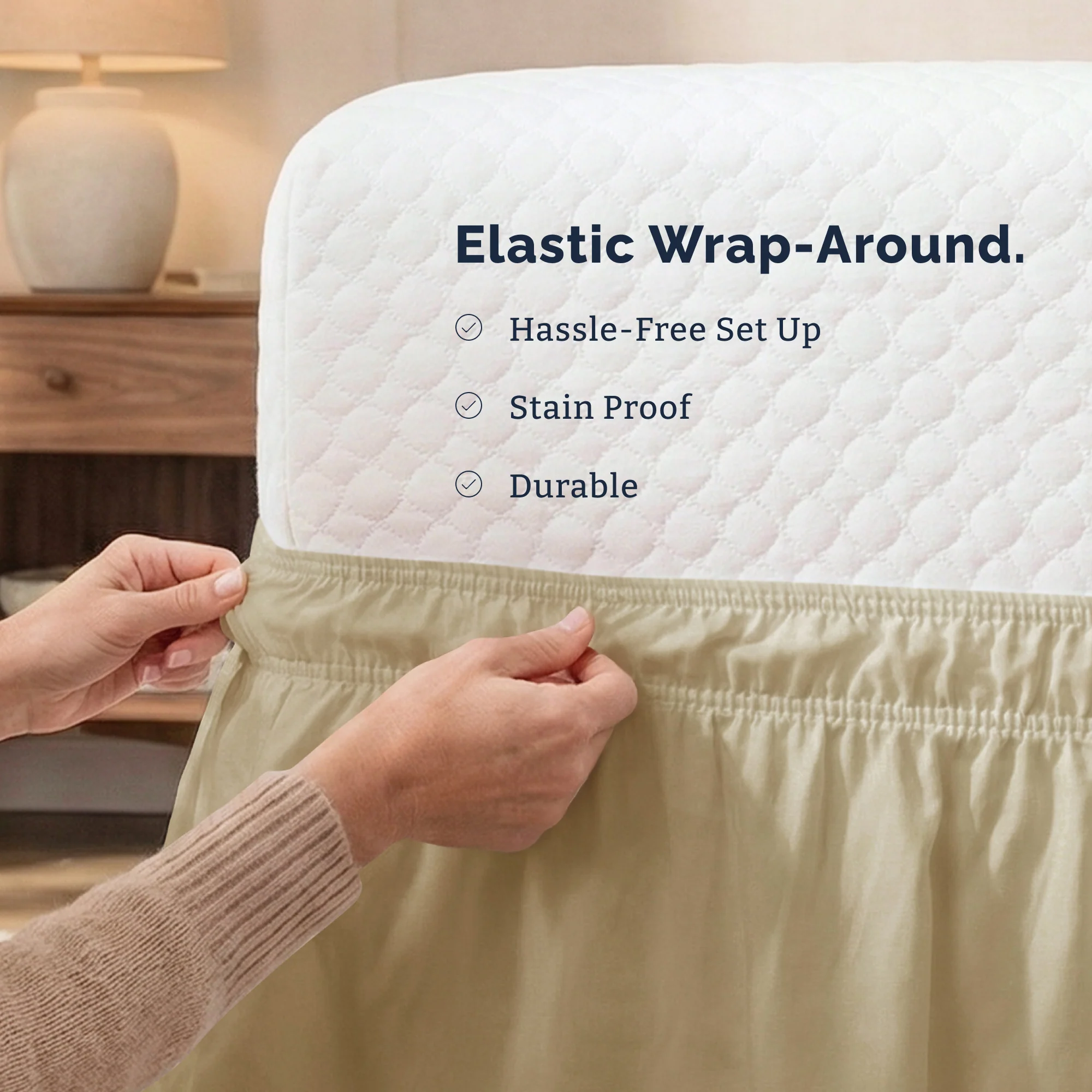 Ruffled Elastic Wrap Around Bedskirt 12 Inch Drop - Image 53