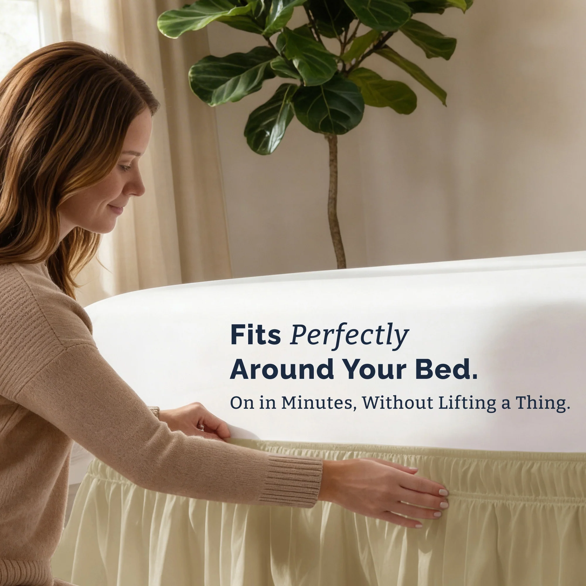 Ruffled Elastic Wrap Around Bedskirt 12 Inch Drop - Image 55