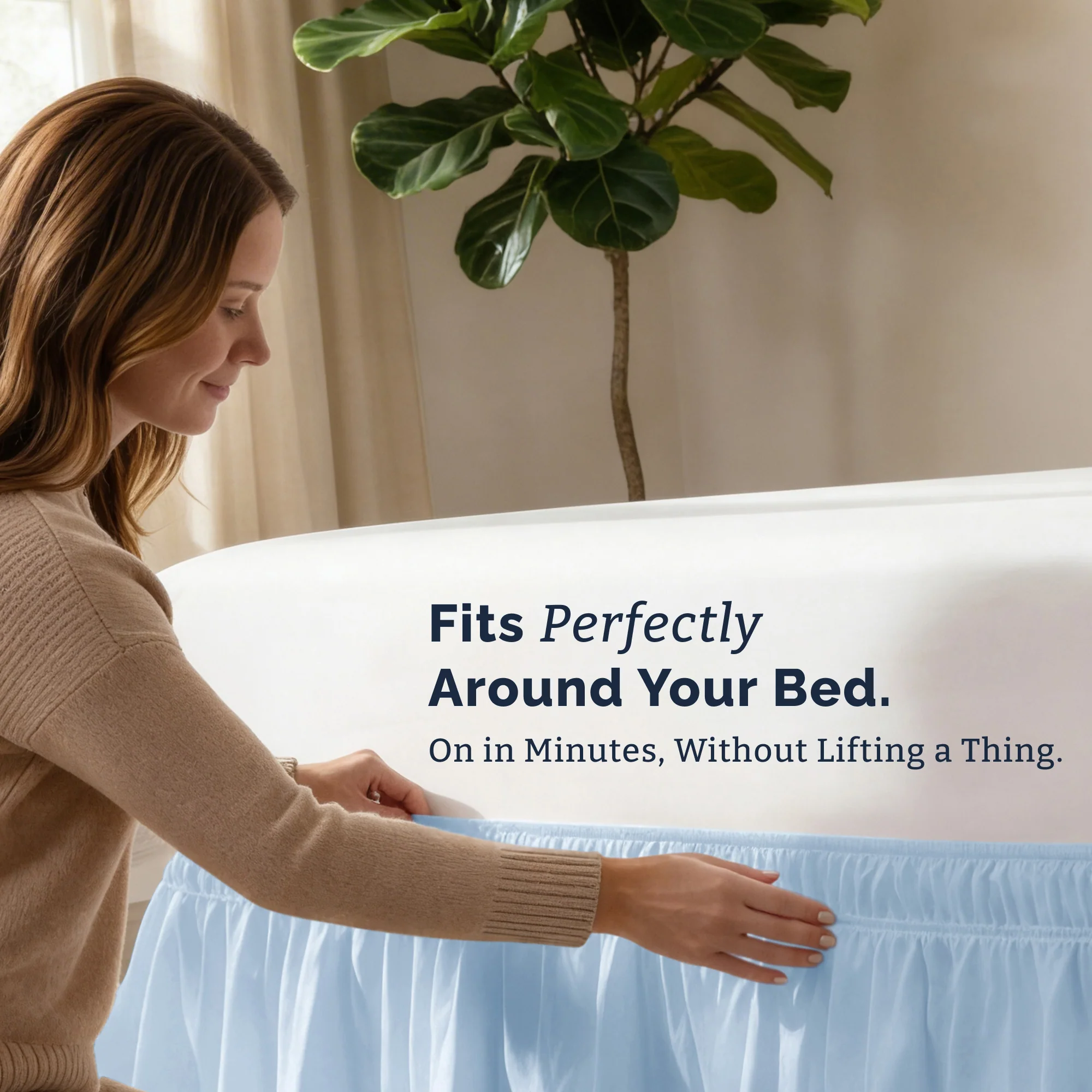 Ruffled Elastic Wrap Around Bedskirt 12 Inch Drop - Image 58