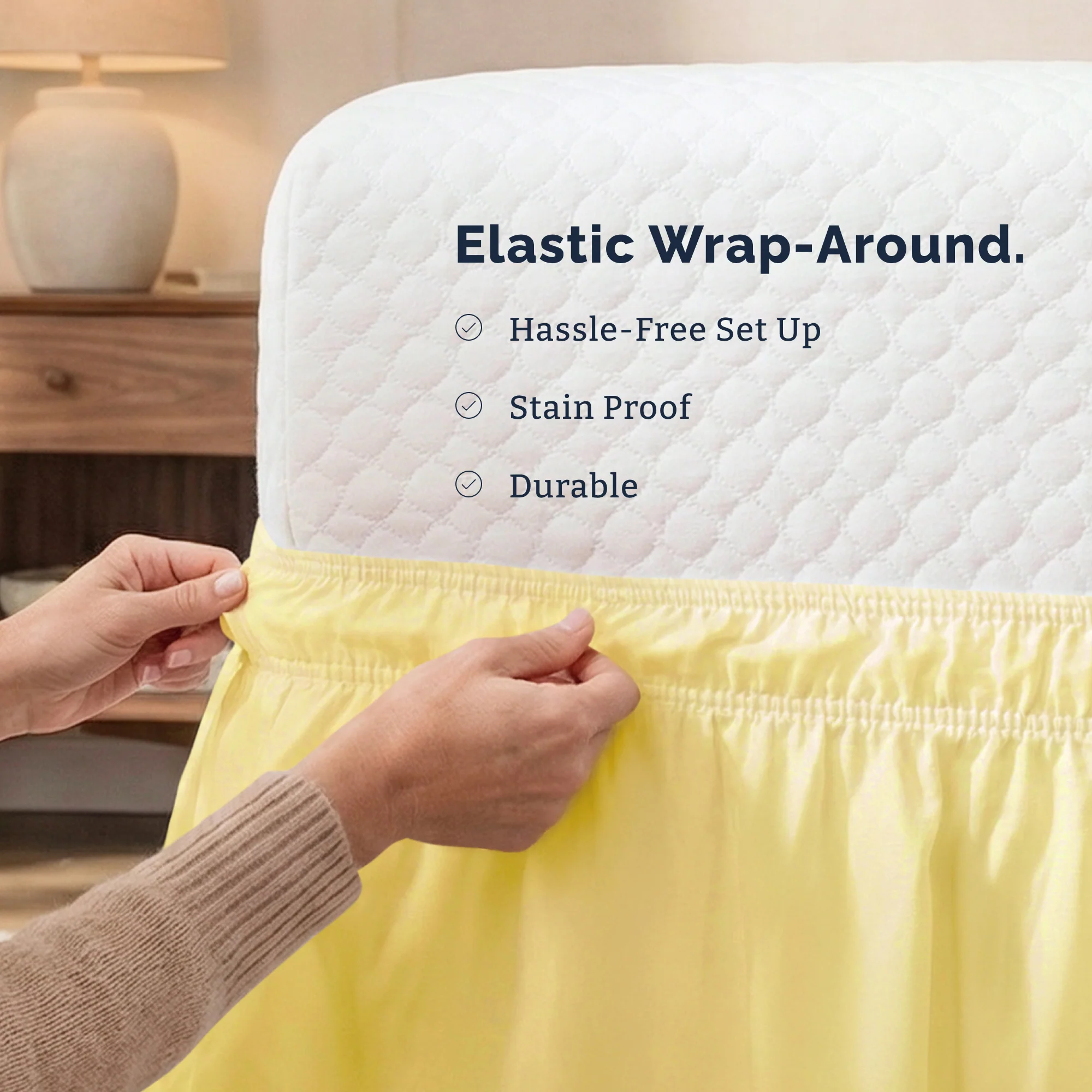 Ruffled Elastic Wrap Around Bedskirt 12 Inch Drop - Image 61