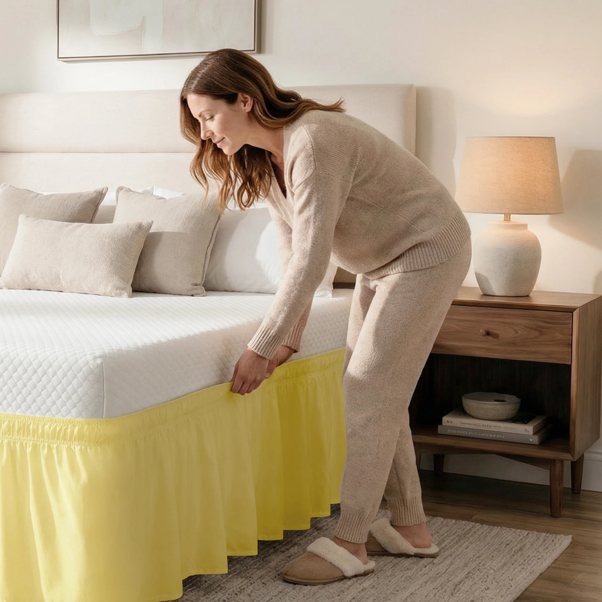 Ruffled Elastic Wrap Around Bedskirt 12 Inch Drop - Image 63