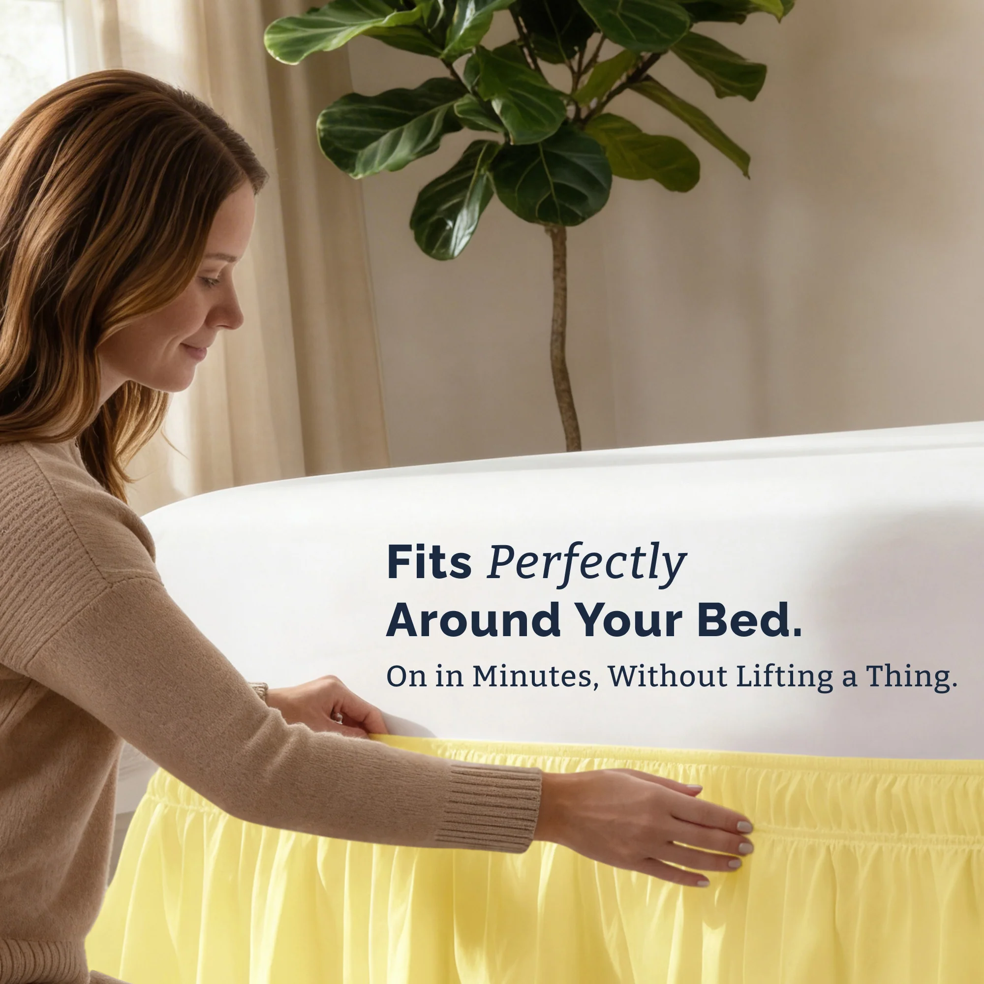 Ruffled Elastic Wrap Around Bedskirt 12 Inch Drop - Image 64