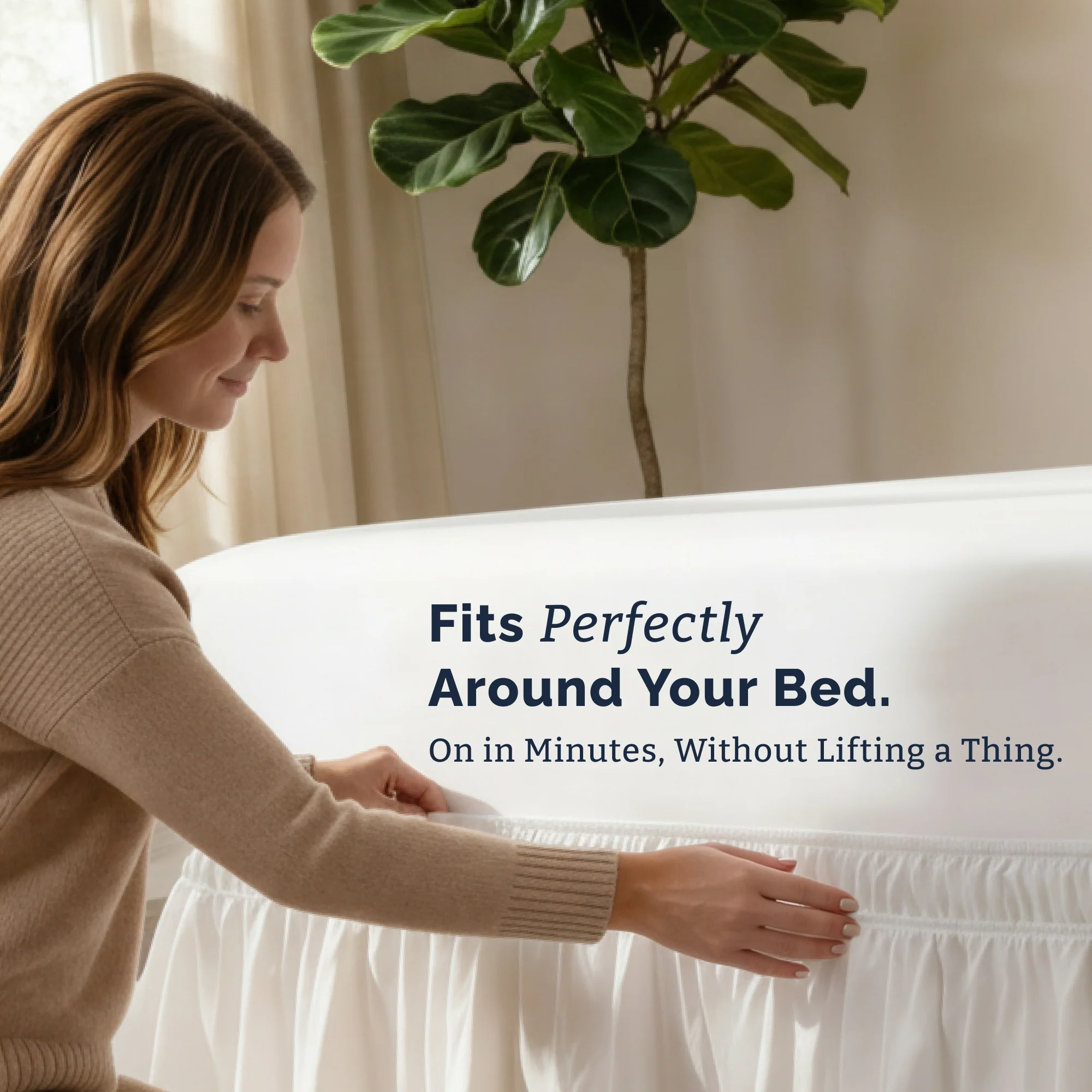 Ruffled Elastic Wrap Around Bedskirt 12 Inch Drop - Image 66