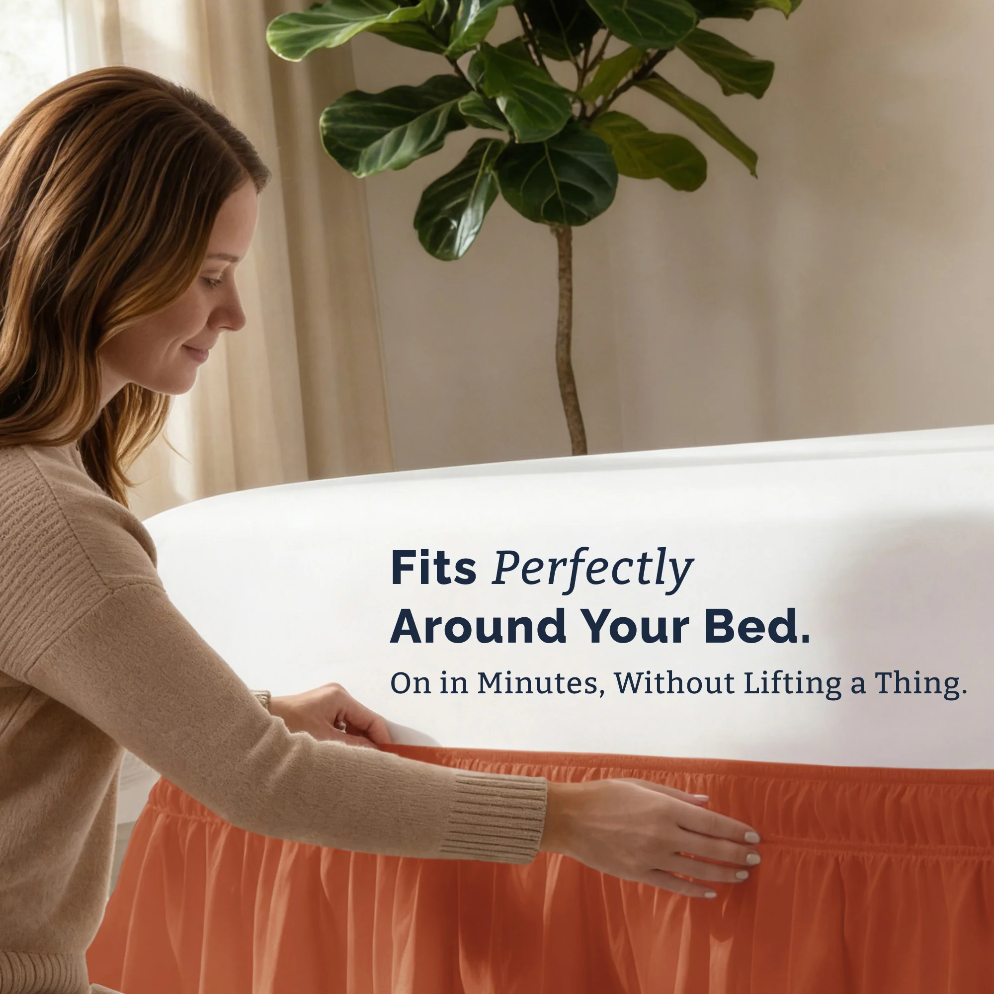 Ruffled Elastic Wrap Around Bedskirt 12 Inch Drop - Image 69