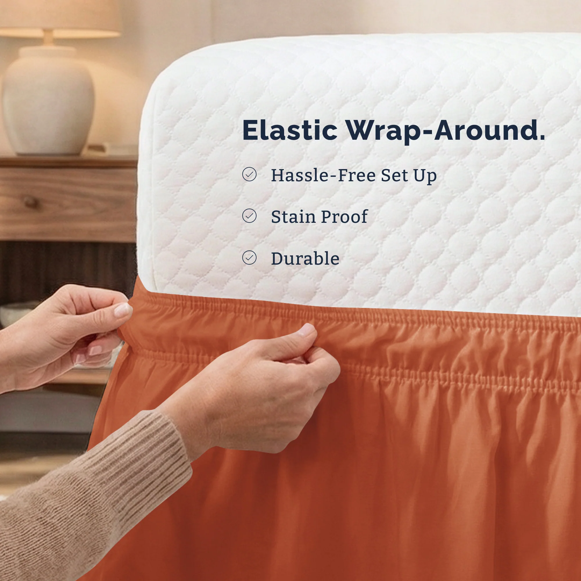 Ruffled Elastic Wrap Around Bedskirt 12 Inch Drop - Image 71