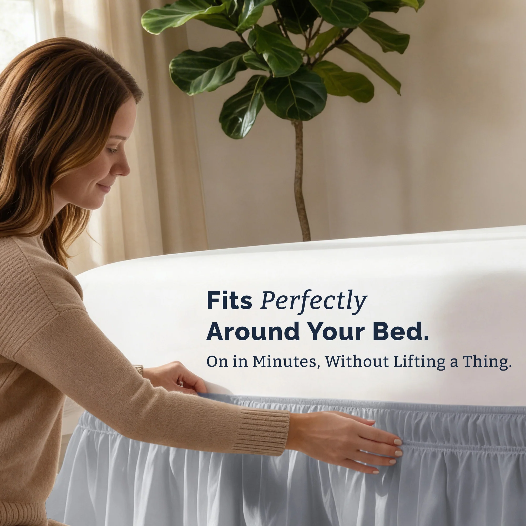 Ruffled Elastic Wrap Around Bedskirt 12 Inch Drop - Image 75