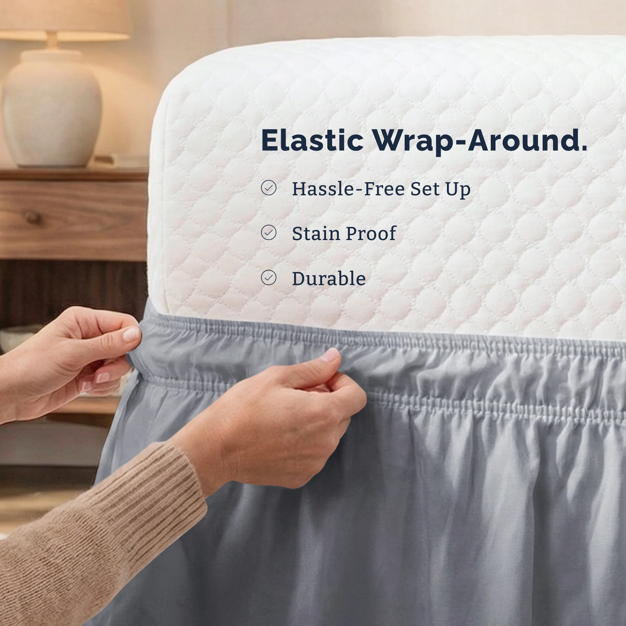 Ruffled Elastic Wrap Around Bedskirt 12 Inch Drop - Image 76