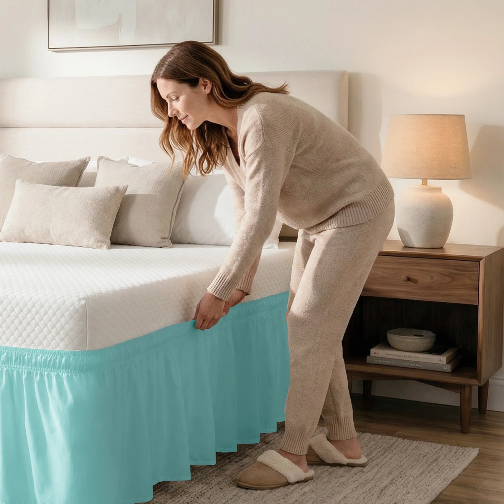 Ruffled Elastic Wrap Around Bedskirt 12 Inch Drop - Image 77