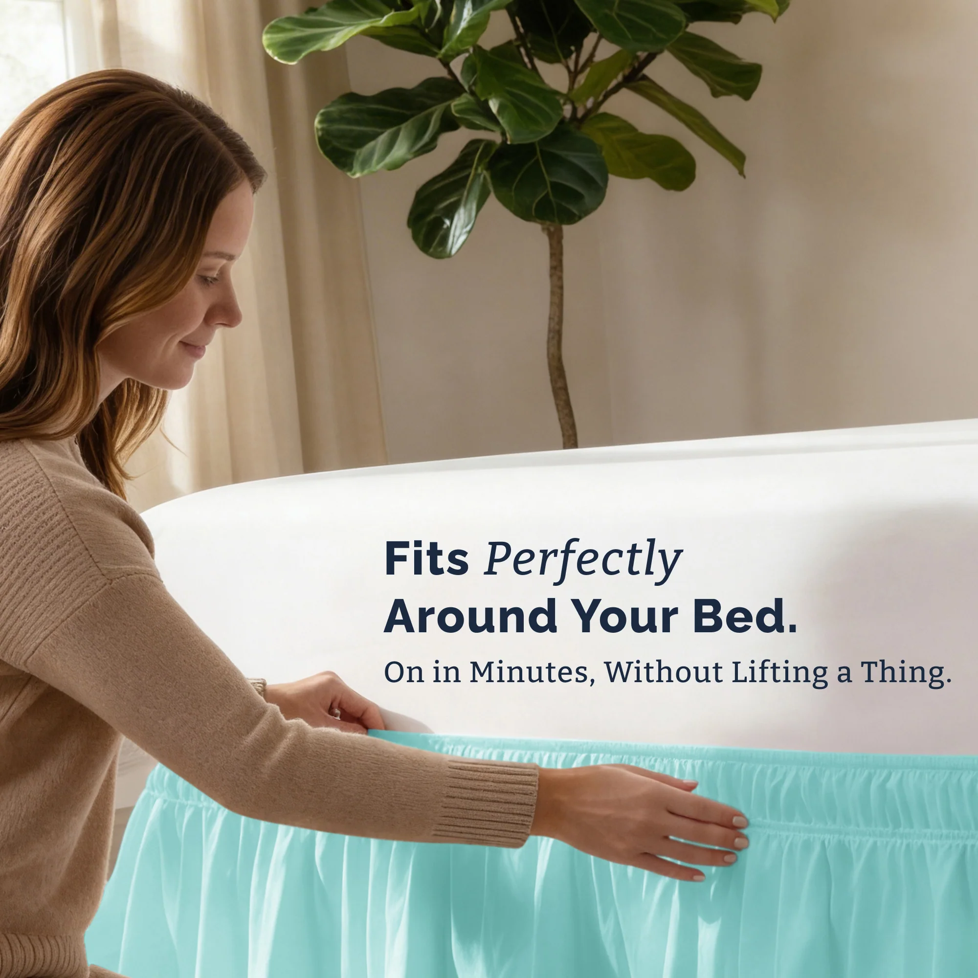 Ruffled Elastic Wrap Around Bedskirt 12 Inch Drop - Image 79