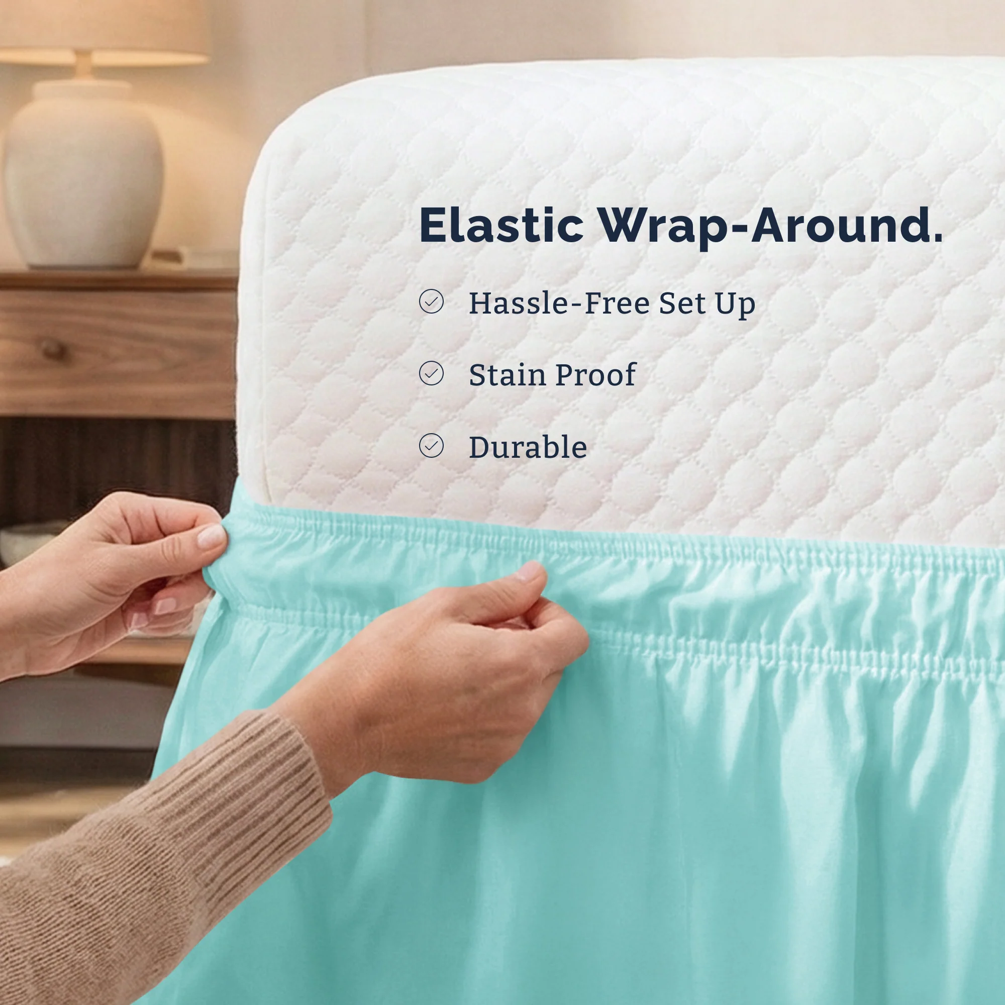 Ruffled Elastic Wrap Around Bedskirt 12 Inch Drop - Image 81