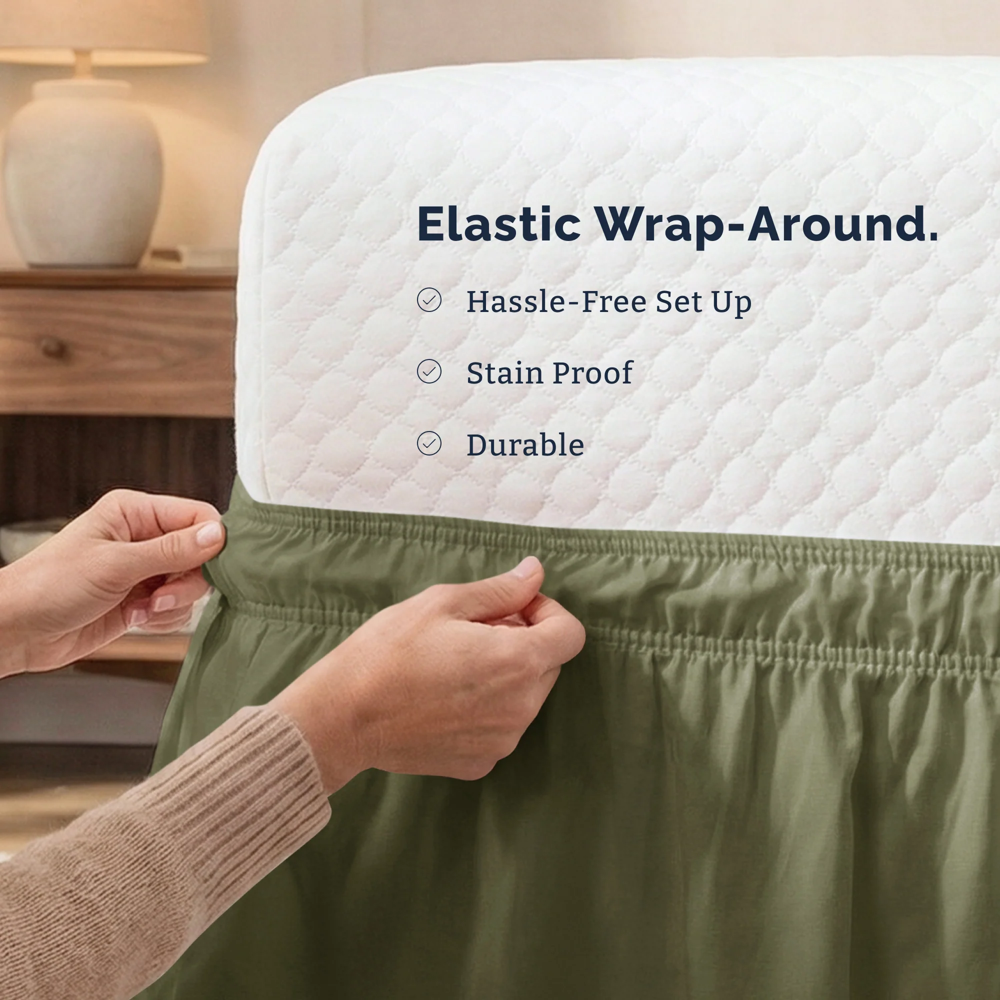 Ruffled Elastic Wrap Around Bedskirt 12 Inch Drop - Image 82