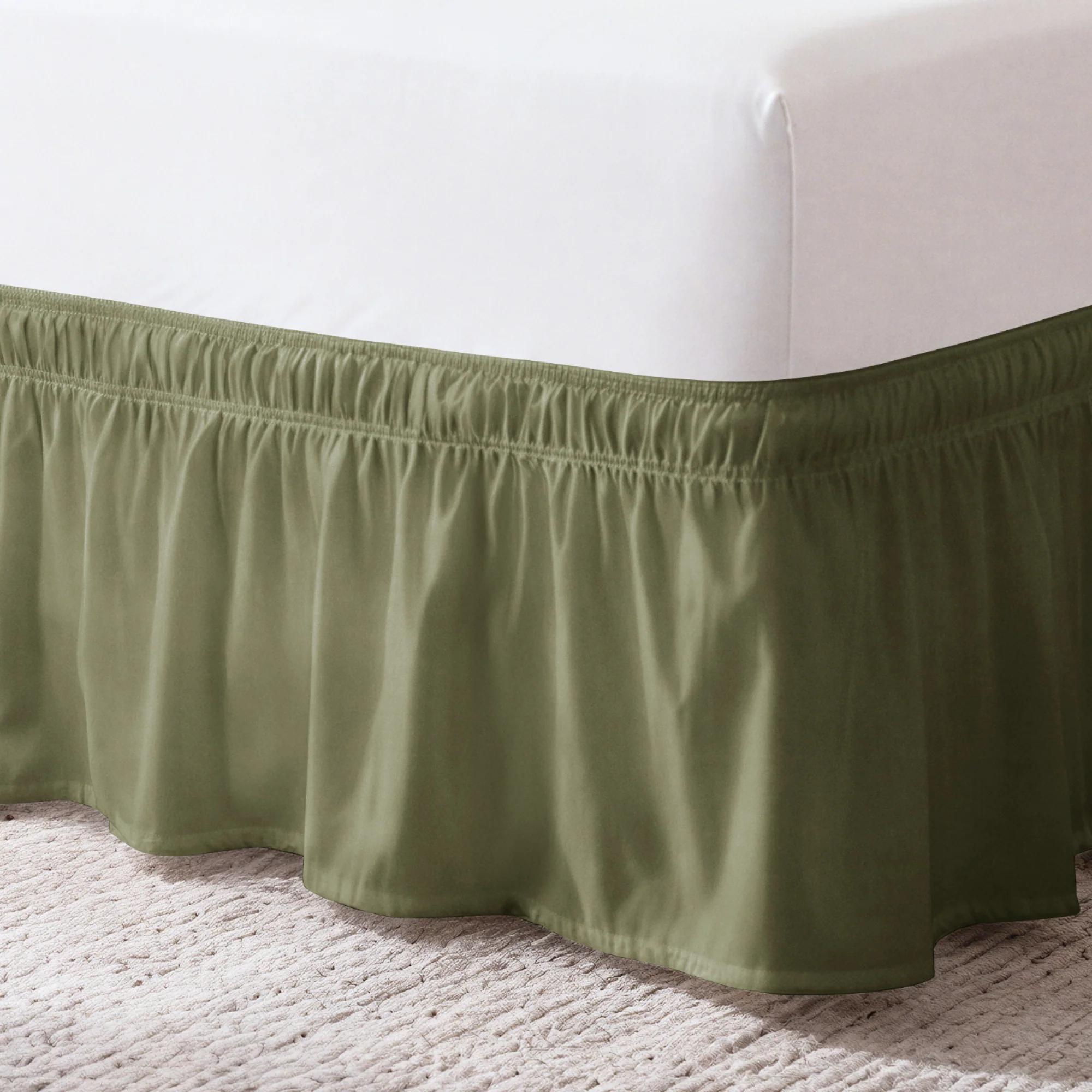 Ruffled Elastic Wrap Around Bedskirt 12 Inch Drop - Image 83