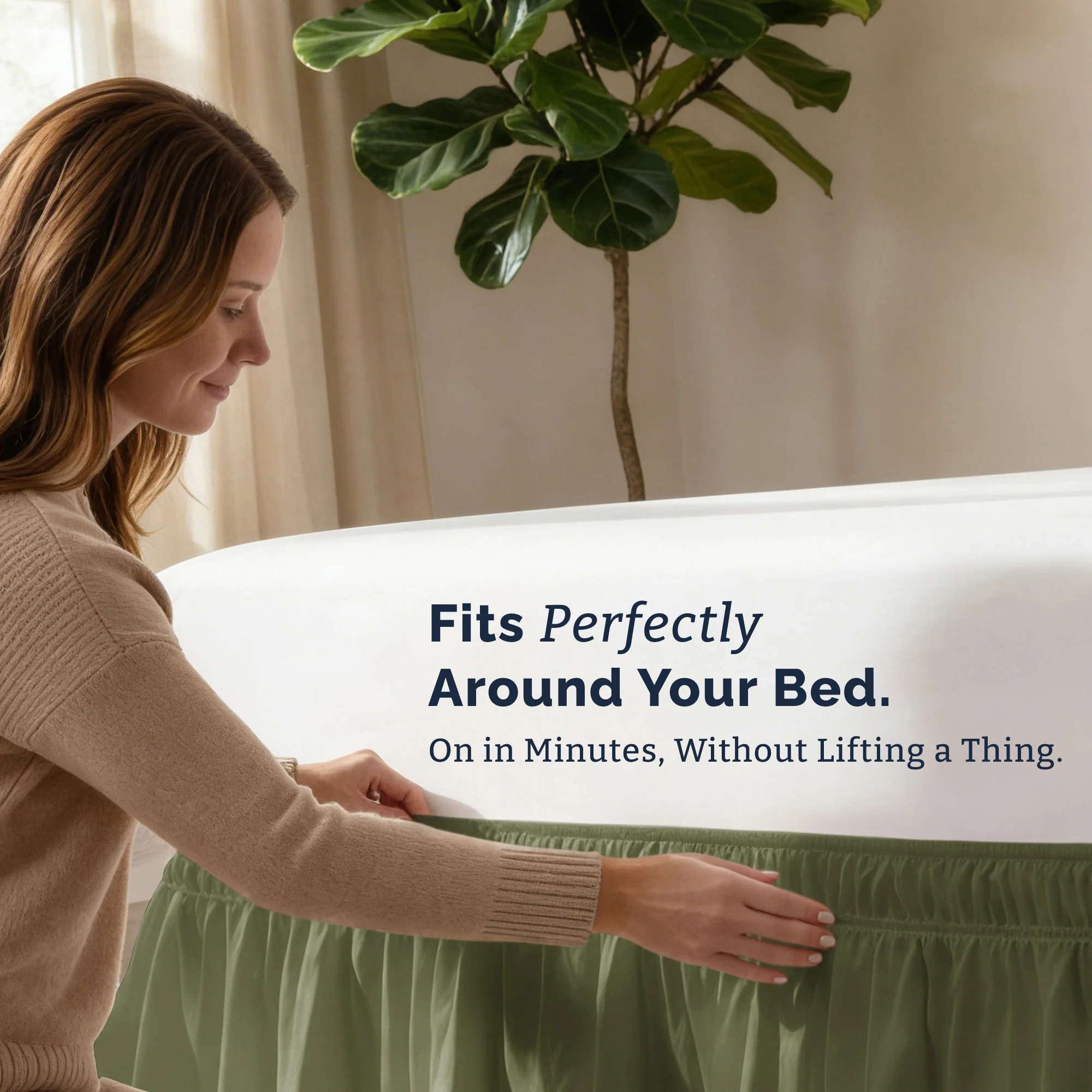 Ruffled Elastic Wrap Around Bedskirt 12 Inch Drop - Image 84