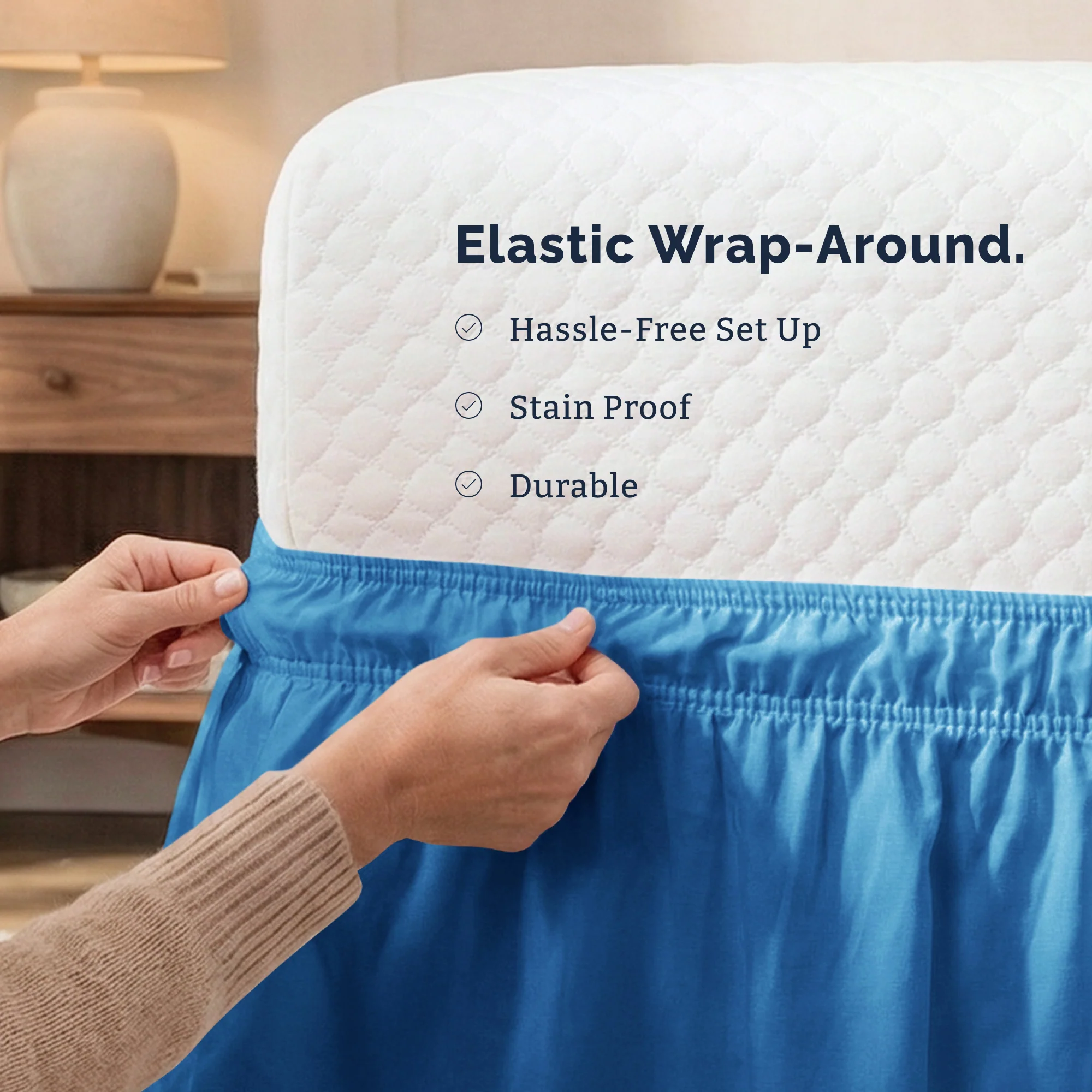 Ruffled Elastic Wrap Around Bedskirt 12 Inch Drop - Image 87