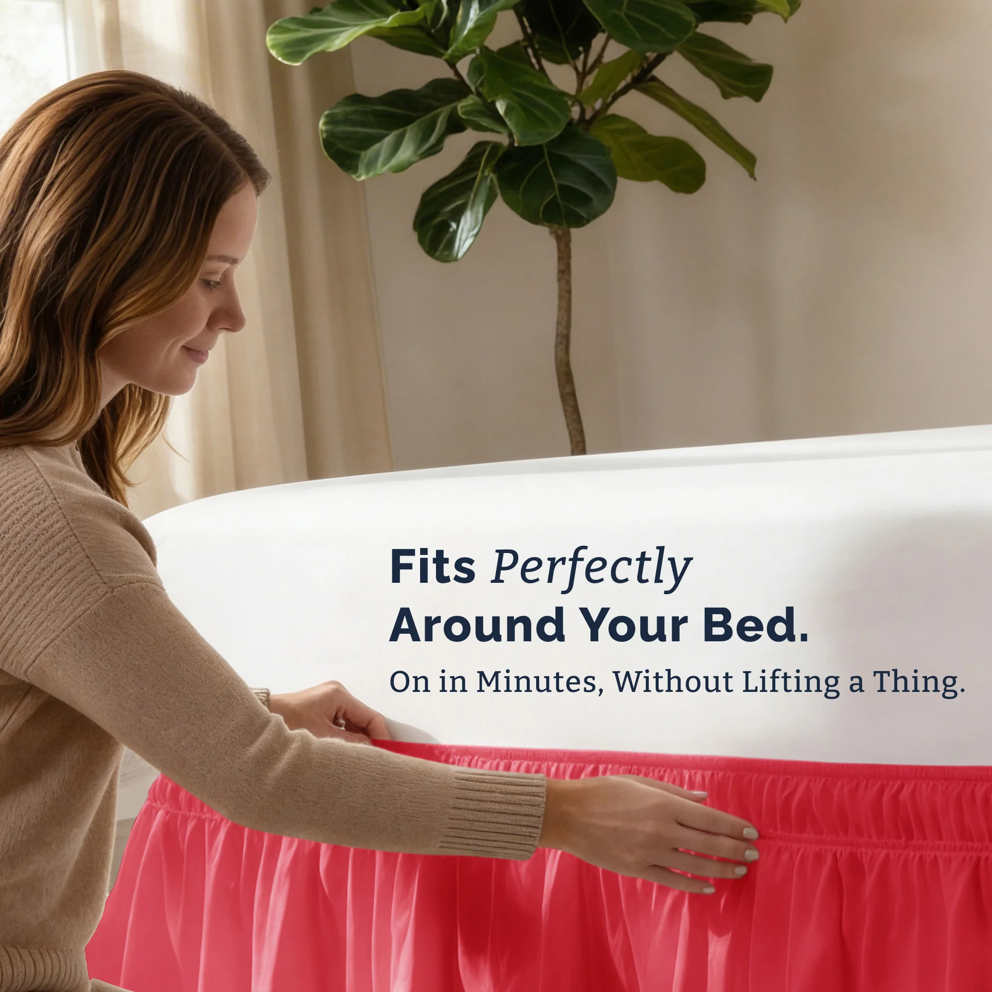 Ruffled Elastic Wrap Around Bedskirt 12 Inch Drop - Image 89