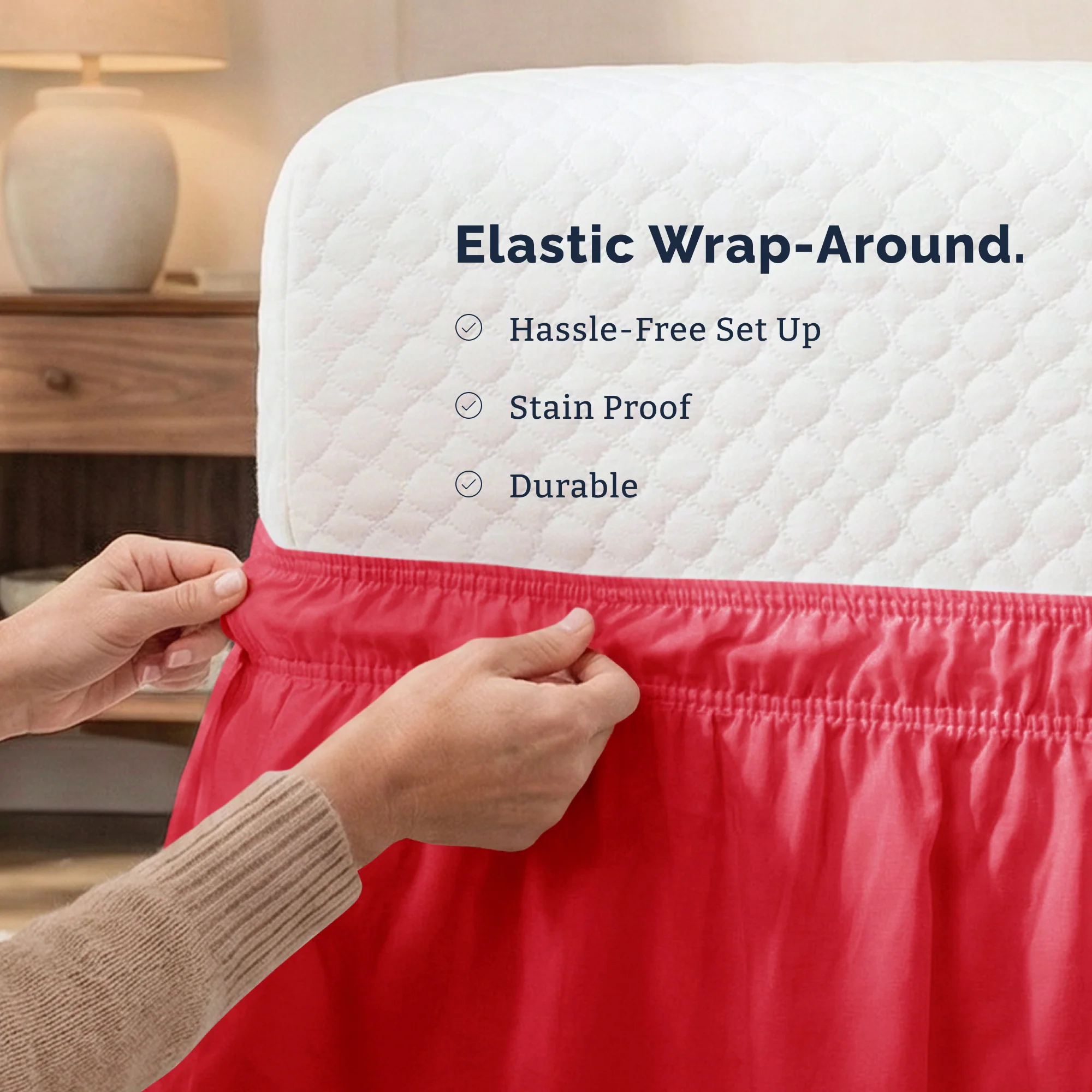 Ruffled Elastic Wrap Around Bedskirt 12 Inch Drop - Image 92