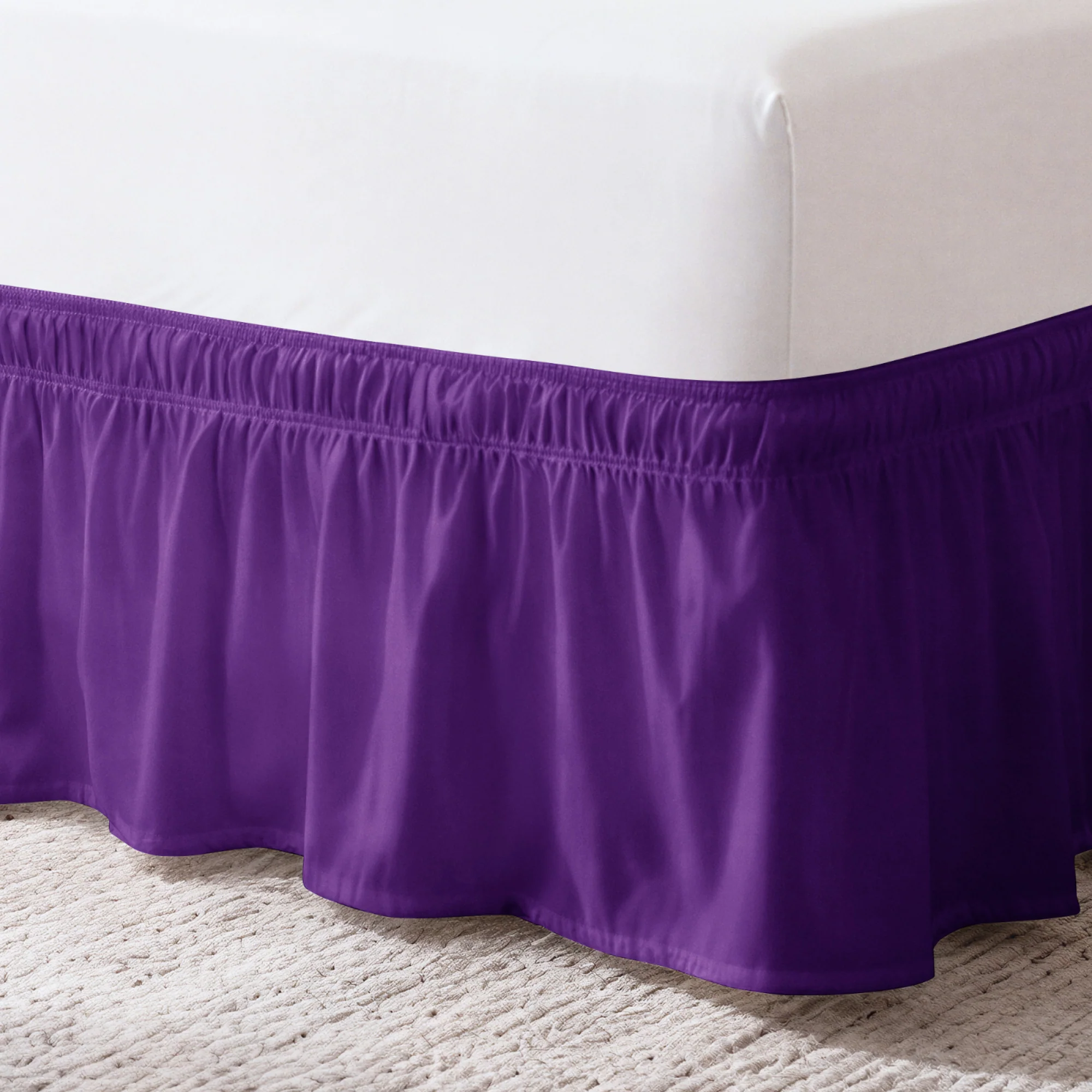 Ruffled Elastic Wrap Around Bedskirt 12 Inch Drop - Image 93