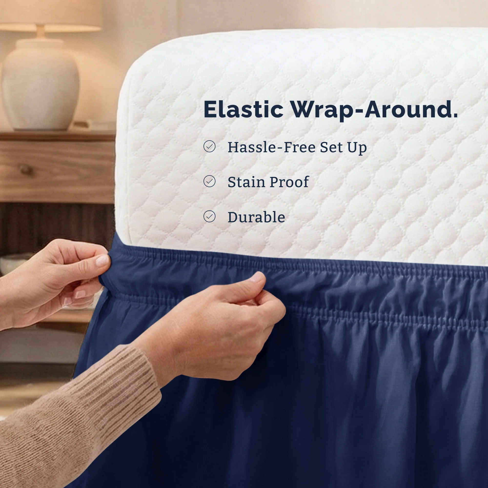 Ruffled Elastic Wrap Around Bedskirt 12 Inch Drop - Image 97