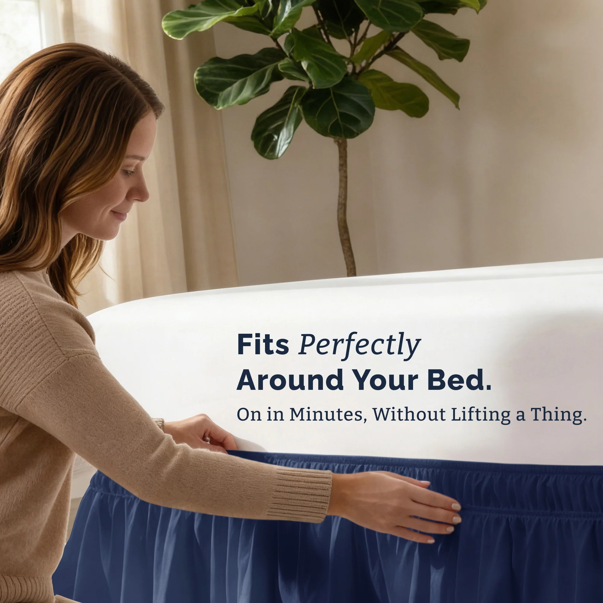 Ruffled Elastic Wrap Around Bedskirt 12 Inch Drop - Image 98